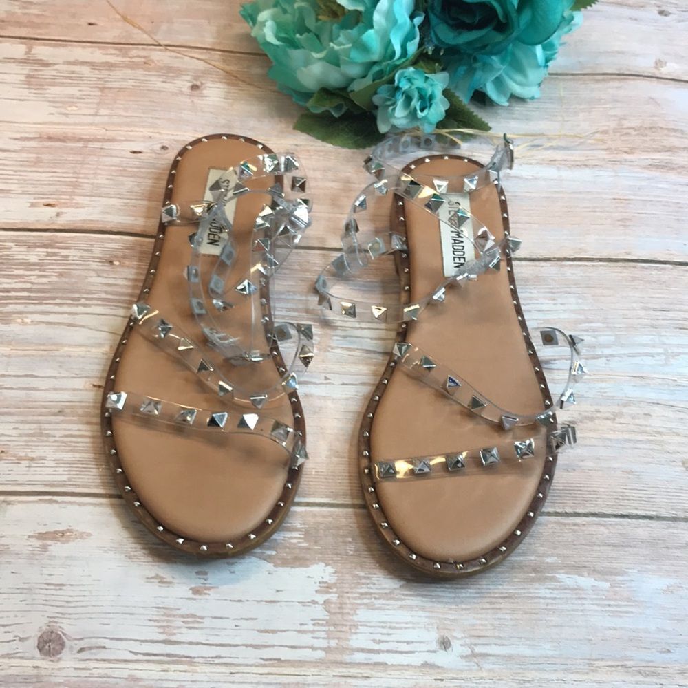 Steve Madden Clear Travel Gladiator Sandal - Picture 2 of 9